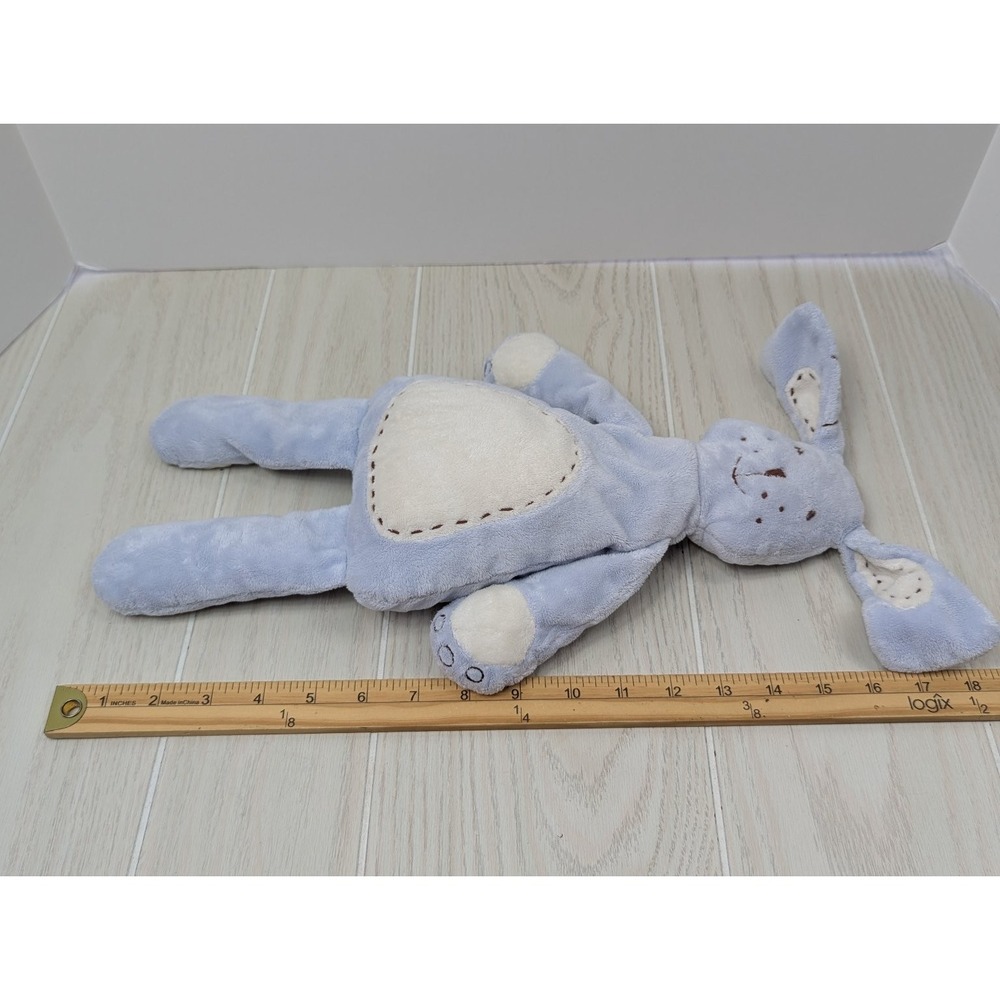 PBK Pottery Barn Kids Blue Cream Plush Bunny Rabbit Floppy Ears Stitched tummy - Picture 2 of 6